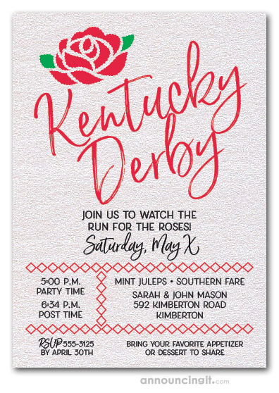 Kentucky Derby Script Party Invitations