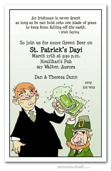 Leprechaun Cheers St. Patrick's Day Invitations