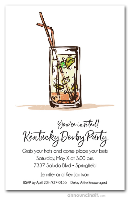 Sip a Julep Kentucky Derby Party Invitations