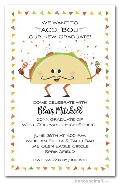 Taco Bout Fiesta Graduation Invitations