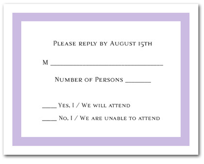 Lilac RSVP Cards #5