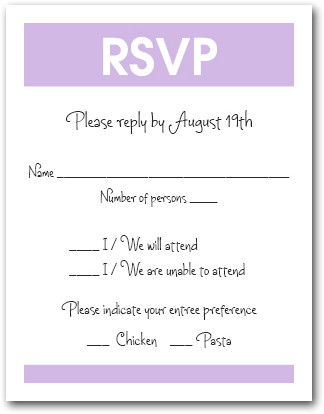 White & Lilac RSVP Card #3