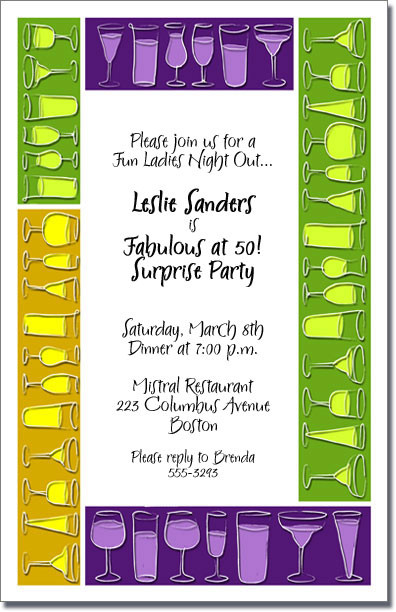 Mardi Gras Drink Blocks Invitations