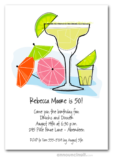 Margarita and Drink Umbrella Invitations