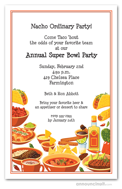 Super Bowl Fiesta Buffet Invitations
