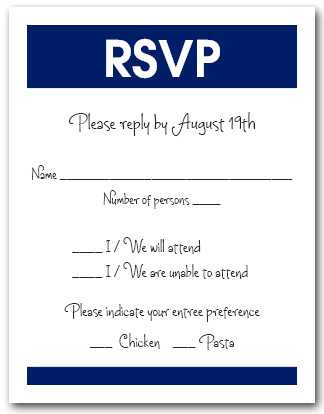 White & Navy RSVP Card #3