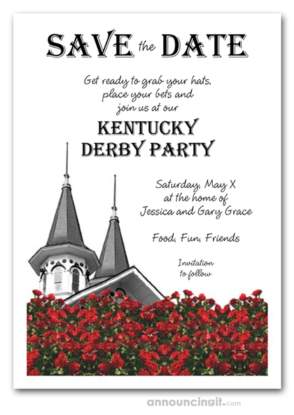 Noir Kentucky Derby Save the Date Cards