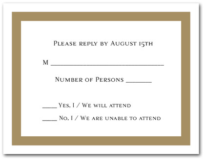 Oatmeal Border RSVP Cards #5