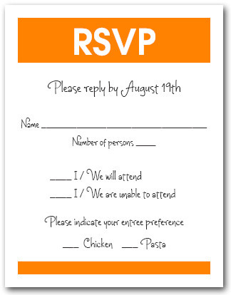 White & Orange RSVP Card #3