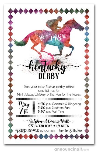 Painted Race Horse Party Invitations