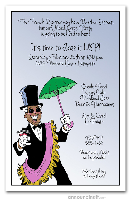 Party Procession Mardi Gras Invitations