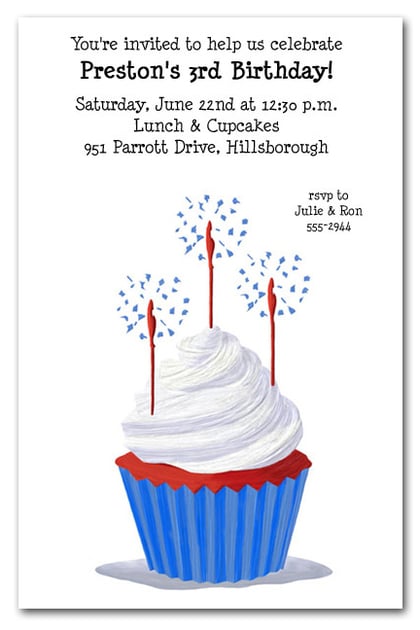 Patriotic Cupcake Invitations
