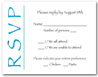 Peacock Blue on White RSVP Cards #6