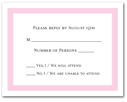 Pink Border RSVP Cards #5