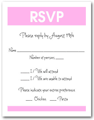 White & Pink RSVP Card #3