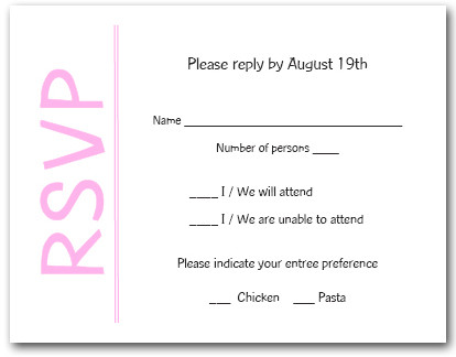 Pink on White RSVP Cards #6