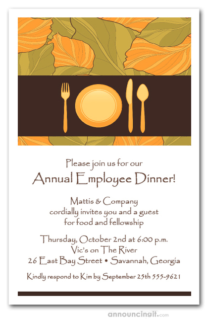 Place Setting & Autumn Leaves Invitations