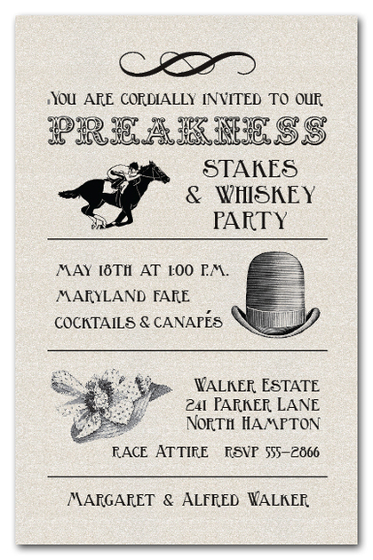 Preakness Stakes Billboard Shimmery Quartz Invitations