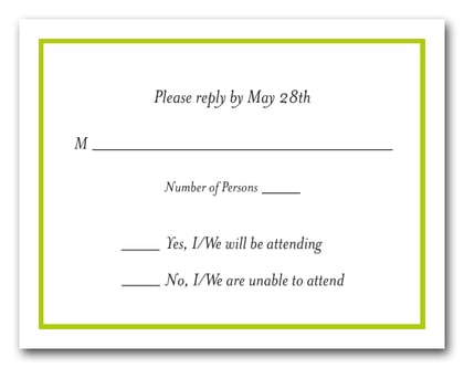 Chartreuse Border RSVP Card #8