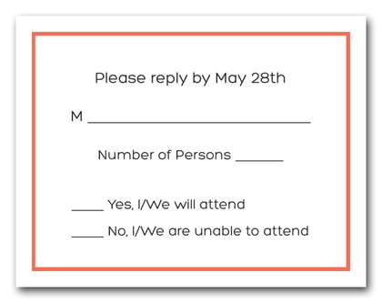 Coral Border RSVP Card #8