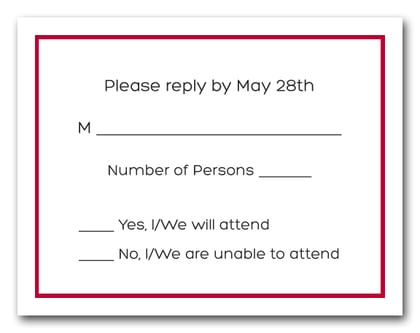 Crimson Border RSVP Card #8