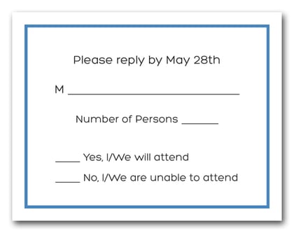 Dazzling Blue Border RSVP Card #8