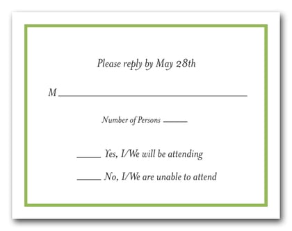 Green Border RSVP Cards #8