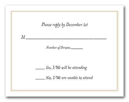 Ivory Border RSVP Cards #8