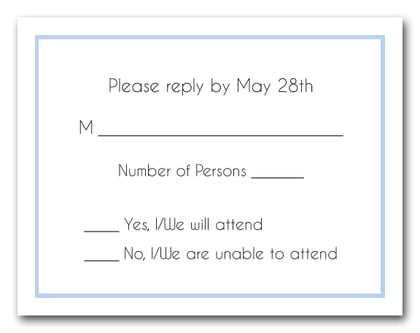 Placid Blue Border RSVP Card #8