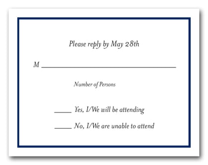 Navy Border RSVP Card #8