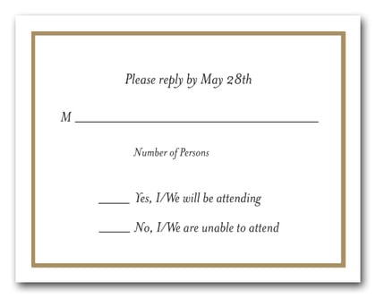 Oatmeal Border RSVP Cards #8