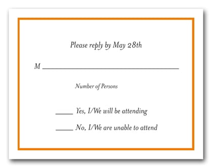 Orange Border RSVP Card #8