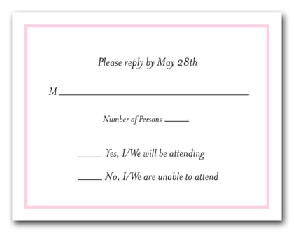 Pink Border RSVP Cards #8