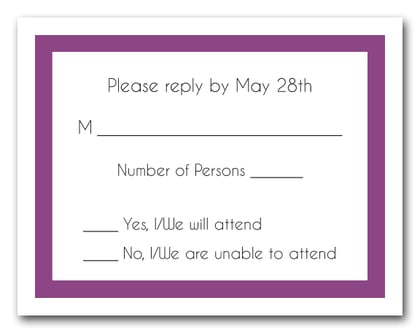 Plum Border RSVP Cards #5