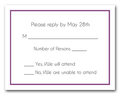 Plum Border RSVP Cards #8