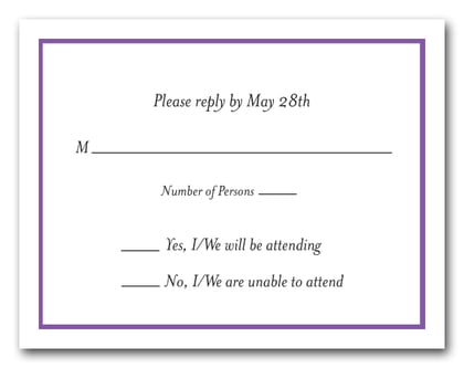 Purple Border RSVP Cards #8