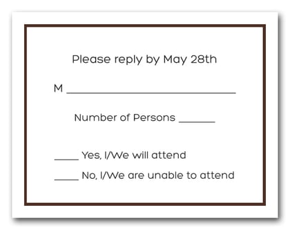 Saddle Brown Border RSVP Cards #8