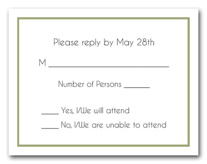 Sage Border RSVP Card #8