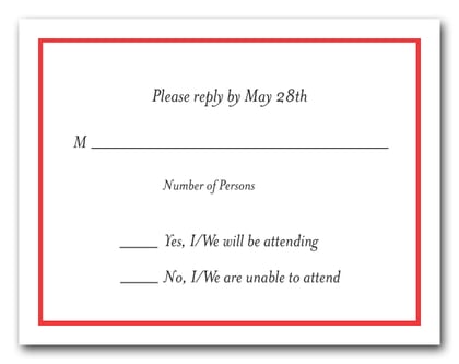 Scarlet Border RSVP Card #8