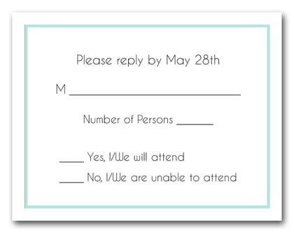 Seafoam Border RSVP Card #8