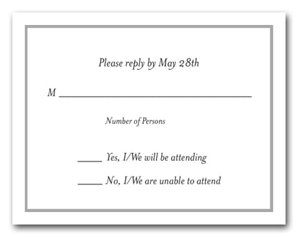 Silver Border RSVP Card #8