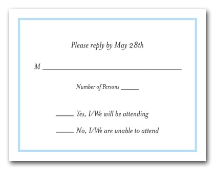 Sky Blue Border RSVP Card #8