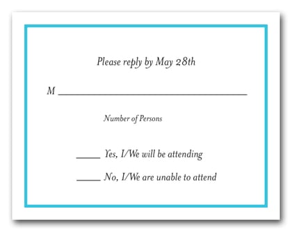 Turquoise Border RSVP Cards #8