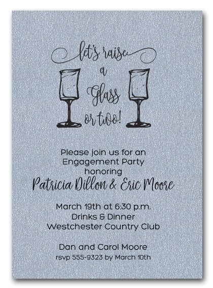 Wine Glasses on Shimmery Silver