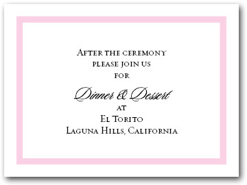 Reception Card Pink Border #5