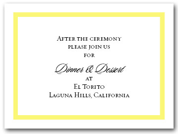 Reception Card Yellow Border #5