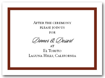 Reception Card Brown Border #5