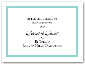 Reception Card Tiffany Blue Border #5