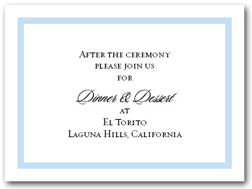 Reception Card Sky Blue Border #5