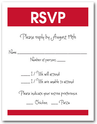 White & Red RSVP Card #3